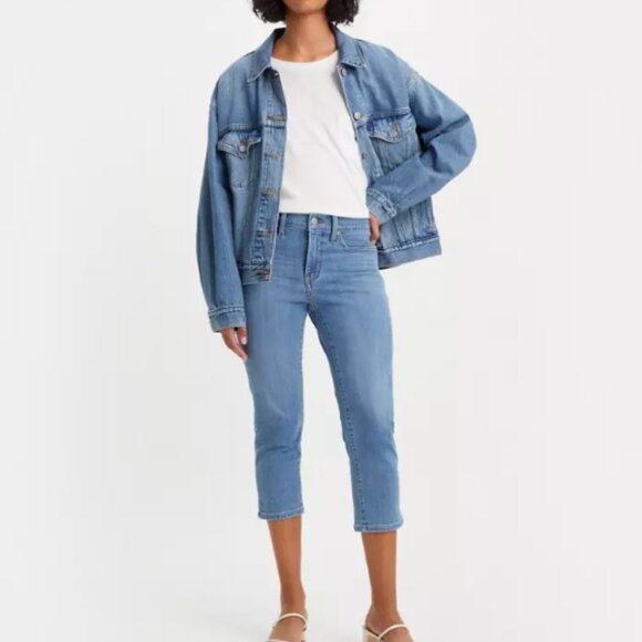 Levi's Shaping Skinny Capri Jeans Light Wash Cropped Stretch Size 26 - Picture 2 of 13